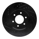 R1 04-08 Ford F-150 4WD Front Right Drilled & Slotted Black Brake Rotor