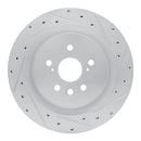 R1 20-25 Lexus RX500h Rear Right Drilled & Slotted Silver Brake Rotor
