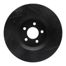 R1 11-12 Jeep Liberty Front Left Drilled & Slotted Black Brake Rotor
