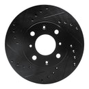 R1 86-91 Acura Integra Front Left Drilled & Slotted Black Brake Rotor