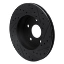 R1 99-04 Jeep Grand Cherokee Front Left Drilled & Slotted Black Brake Rotor