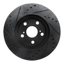 R1 94-00 Toyota Celica Front Right Drilled & Slotted Black Brake Rotor