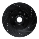 R1 82-87 Volvo 760 Series Front Right Drilled & Slotted Black Brake Rotor