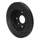 R1 94-02 Ford ASPIRE Front Left Drilled & Slotted Black Brake Rotor