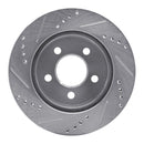 R1 99-06 Jeep TJ (Canada - See Wrangler for US) Front Right Drilled & Slotted Silver Brake Rotor