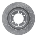 R1 10-24 Lexus GX460 Front & Rear Drilled & Slotted Silver Brake Rotor Set