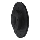 R1 88-06 Nissan NX Front Right Drilled & Slotted Black Brake Rotor