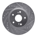 R1 06-17 Suzuki Grand Vitara Front Right Drilled & Slotted Silver Brake Rotor