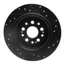 R1 19-25 Acura RDX Front & Rear Drilled & Slotted Black Brake Rotor Set