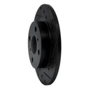 R1 83-90 Toyota Tercel Front Right Drilled & Slotted Black Brake Rotor