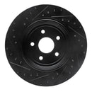 R1 06-10 Jeep Grand Cherokee Front & Rear Drilled & Slotted Black Brake Rotor Set