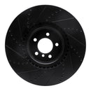R1 10-12 Land Rover Range Rover Front Right Drilled & Slotted Black Brake Rotor