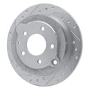R1 95-02 Mazda Millenia Rear Left Drilled & Slotted Silver Brake Rotor