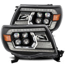 AlphaRex 05-11 Toyota Tacoma NOVA LED Projector Headlights Plank Style Black w/Activ Light/DRL