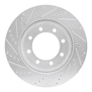 R1 05-12 Ford F-450 Super Duty Front Right Drilled & Slotted Silver Brake Rotor