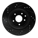R1 05-23 Infiniti G25 Front & Rear Drilled & Slotted Black Brake Rotor Set
