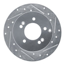 R1 07-12 Kia Rondo (Canada) Rear Right Drilled & Slotted Silver Brake Rotor