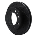 R1 01-25 Chevrolet Silverado 3500 Front Left Drilled & Slotted Black Brake Rotor