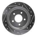 R1 96-02 Ford Crown Victoria Rear Left Drilled & Slotted Silver Brake Rotor