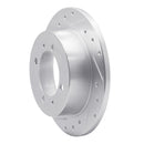R1 94-98 Hyundai SONATA Rear Left Drilled & Slotted Silver Brake Rotor