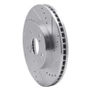 R1 02-15 Lexus IS250 Front Right Drilled & Slotted Silver Brake Rotor