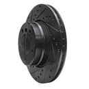 R1 04-10 BMW 525i (Mexico) Front Left Drilled & Slotted Black Brake Rotor