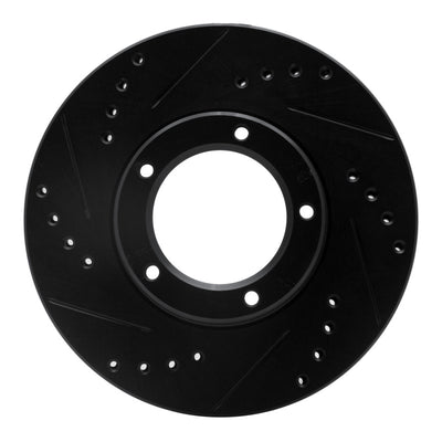 R1 89-08 Toyota Hilux (Mexico) Front Left Drilled & Slotted Black Brake Rotor