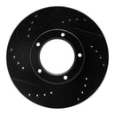 R1 89-08 Toyota Hilux (Mexico) Front Left Drilled & Slotted Black Brake Rotor
