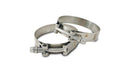 Vibrant Stainless Steel T-Bolt Clamps - Clamp Range 1.65in-1.89in (2 Pack)