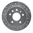 R1 94-96 Saab 900 Rear Left Drilled & Slotted Silver Brake Rotor