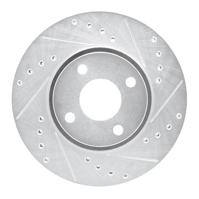 R1 98-04 Ford CONTOUR Front Right Drilled & Slotted Silver Brake Rotor