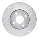 R1 98-04 Ford CONTOUR Front Right Drilled & Slotted Silver Brake Rotor