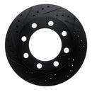 R1 89-93 Dodge D250 Front Left Drilled & Slotted Black Brake Rotor