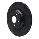 R1 20-26 Mercedes-Benz GLS580 Rear Left Drilled & Slotted Black Brake Rotor