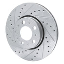 R1 99-09 Volvo S80 Front Left Drilled & Slotted Silver Brake Rotor