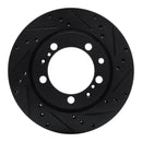 R1 91-97 Porsche 911 Left Rear Drilled & Slotted Black Brake Rotor