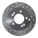 R1 07-12 Kia Rondo (Canada) Rear Left Drilled & Slotted Silver Brake Rotor
