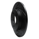 R1 04-13 Volvo S40 Rear Left Drilled & Slotted Black Brake Rotor