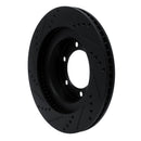 R1 03-09 Lexus GX470 Front Right Drilled & Slotted Black Brake Rotor