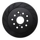 R1 01-06 Lexus LS430 Rear Left Drilled & Slotted Black Brake Rotor