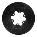 R1 04-08 Chevrolet Colorado Front Right Drilled & Slotted Black Brake Rotor