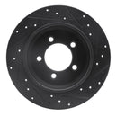 R1 02-10 Ford Explorer Rear Left Drilled & Slotted Black Brake Rotor