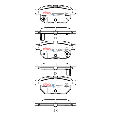 DBA 09-10 Pontiac Vibe Base 2.4L Rear SSEV Street Series Brake Pads