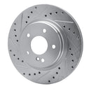 R1 98-09 Chrysler Crossfire Rear Left Drilled & Slotted Silver Brake Rotor