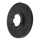 R1 86-06 Chevrolet Luv Pickup (Mexico) Front Right Drilled & Slotted Black Brake Rotor