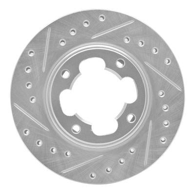 R1 87-94 Subaru Justy Front Left Drilled & Slotted Silver Brake Rotor