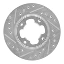 R1 87-94 Subaru Justy Front Left Drilled & Slotted Silver Brake Rotor