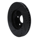 R1 05-15 Toyota Tacoma Front Right Drilled & Slotted Black Brake Rotor