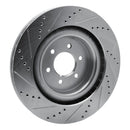 R1 03-17 Dodge Viper Rear Right Drilled & Slotted Silver Brake Rotor