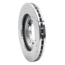 R1 94-00 Mitsubishi Montero Front Right Drilled & Slotted Silver Brake Rotor